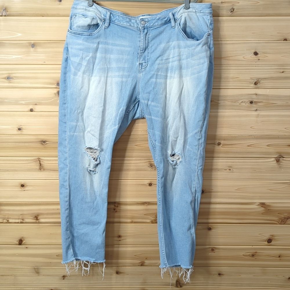 Vigoss Jeans Womens 24 Marley Skinny Distressed Light Wash